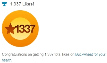 1337 likes achieved on 19 Nov 2013